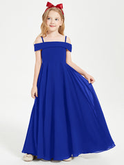 Chic Robes de Demoiselles d'Honneur Junior Hors de l'Épaule Bleu Royale