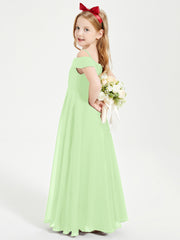 Chic Robes de Demoiselles d'Honneur Junior Hors de l'Épaule Sauge