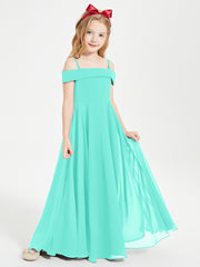 Chic Robes de Demoiselles d'Honneur Junior Hors de l'Épaule Spa