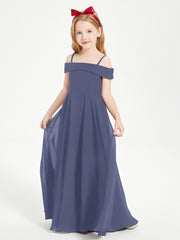 Chic Robes de Demoiselles d'Honneur Junior Hors de l'Épaule Orageux