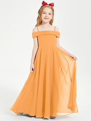 Chic Robes de Demoiselles d'Honneur Junior Hors de l'Épaule Mandarine