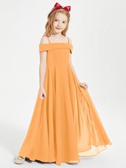 Chic Robes de Demoiselles d'Honneur Junior Hors de l'Épaule Mandarine