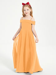 Chic Robes de Demoiselles d'Honneur Junior Hors de l'Épaule Mandarine