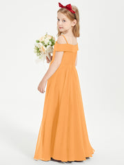 Chic Robes de Demoiselles d'Honneur Junior Hors de l'Épaule Mandarine