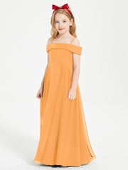 Chic Robes de Demoiselles d'Honneur Junior Hors de l'Épaule Mandarine