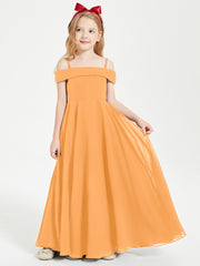 Chic Robes de Demoiselles d'Honneur Junior Hors de l'Épaule Mandarine