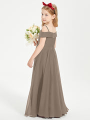 Chic Robes de Demoiselles d'Honneur Junior Hors de l'Épaule Taupe