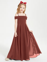 Chic Robes de Demoiselles d'Honneur Junior Hors de l'Épaule Terracotta