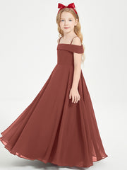 Chic Robes de Demoiselles d'Honneur Junior Hors de l'Épaule Terracotta