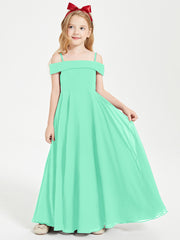 Chic Robes de Demoiselles d'Honneur Junior Hors de l'Épaule Turquoise