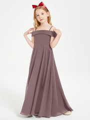 Chic Robes de Demoiselles d'Honneur Junior Hors de l'Épaule Vintage Mauve