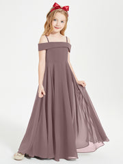 Chic Robes de Demoiselles d'Honneur Junior Hors de l'Épaule Vintage Mauve