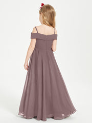 Chic Robes de Demoiselles d'Honneur Junior Hors de l'Épaule Vintage Mauve