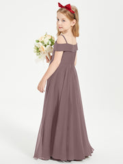 Chic Robes de Demoiselles d'Honneur Junior Hors de l'Épaule Vintage Mauve