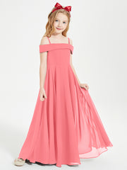 Chic Robes de Demoiselles d'Honneur Junior Hors de l'Épaule Pastèque