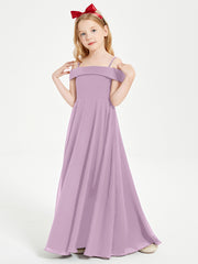 Chic Robes de Demoiselles d'Honneur Junior Hors de l'Épaule Glycine