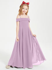 Chic Robes de Demoiselles d'Honneur Junior Hors de l'Épaule Glycine