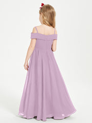 Chic Robes de Demoiselles d'Honneur Junior Hors de l'Épaule Glycine