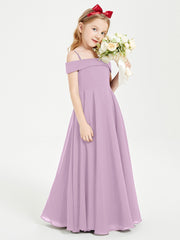 Chic Robes de Demoiselles d'Honneur Junior Hors de l'Épaule Glycine