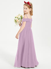 Chic Robes de Demoiselles d'Honneur Junior Hors de l'Épaule Glycine