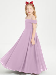 Chic Robes de Demoiselles d'Honneur Junior Hors de l'Épaule Glycine