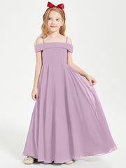 Chic Robes de Demoiselles d'Honneur Junior Hors de l'Épaule Glycine