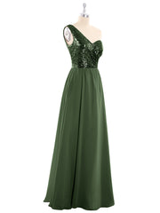Paillettes Bustier Mousseline Jupe Robe Olive Verte