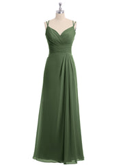 Col En Cœur Mousseline Tenue Avec Double Bretelless Olive Verte Grande Taille