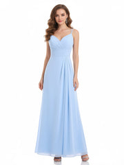 Col En Cœur Mousseline Tenue Avec Double Bretelless Bleu Ciel