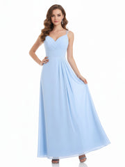 Col En Cœur Mousseline Tenue Avec Double Bretelless Bleu Ciel