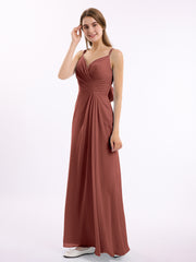 Col En Cœur Mousseline Tenue Avec Double Bretelless terracotta Grande Taille
