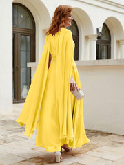 Robe de A-ligne à Col en Bijou Longueur de Mollet en Mousseline Souci Grande Taille