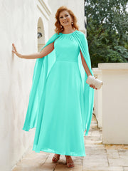 Robe de A-ligne à Col en Bijou Longueur de Mollet en Mousseline Spa