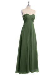 CROISÉ-Plissée Empire Mousseline Robe Avec Cœur Olive Verte