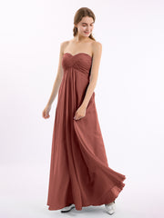CROISÉ-Plissée Empire Mousseline Robe Avec Cœur terracotta Grande Taille