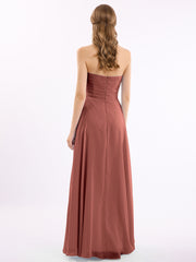 CROISÉ-Plissée Empire Mousseline Robe Avec Cœur terracotta