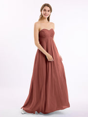 CROISÉ-Plissée Empire Mousseline Robe Avec Cœur terracotta Grande Taille