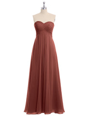 CROISÉ-Plissée Empire Mousseline Robe Avec Cœur terracotta