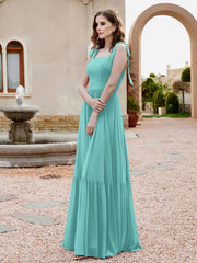 Robe Longueur au Sol en Mousseline à Encolure Carrée Spa Grande Taille