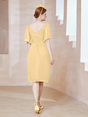 Robe en Mousseline à Col en V Orné de Strass Or Grande Taille