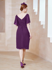 Robe en Mousseline à Col en V Orné de Strass Raisin Grande Taille