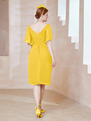 Robe en Mousseline à Col en V Orné de Strass Souci