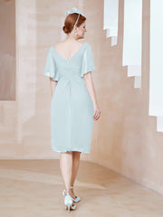 Robe en Mousseline à Col en V Orné de Strass Brume Grande Taille