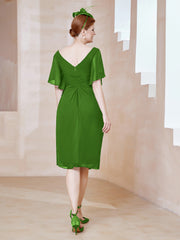 Robe en Mousseline à Col en V Orné de Strass Mousse Grande Taille