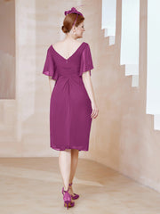 Robe en Mousseline à Col en V Orné de Strass Orchidee Grande Taille
