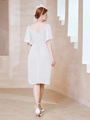 Robe en Mousseline à Col en V Orné de Strass Blanc Grande Taille