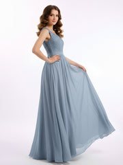 Robe Appliquée et Perlée avec Col en Cœur Bleu Poudré