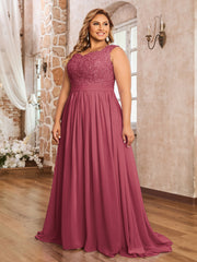 Robe Appliquée et Perlée avec Col en Cœur Cannelle Rose Grande Taille