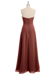 Sans Bretelles Mousseline Robe Demoiselle d'honneur terracotta