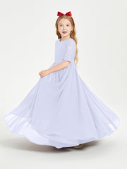 Robes de Demoiselle d'Honneur Junior en Dentelle à Demi-Manches Lavande